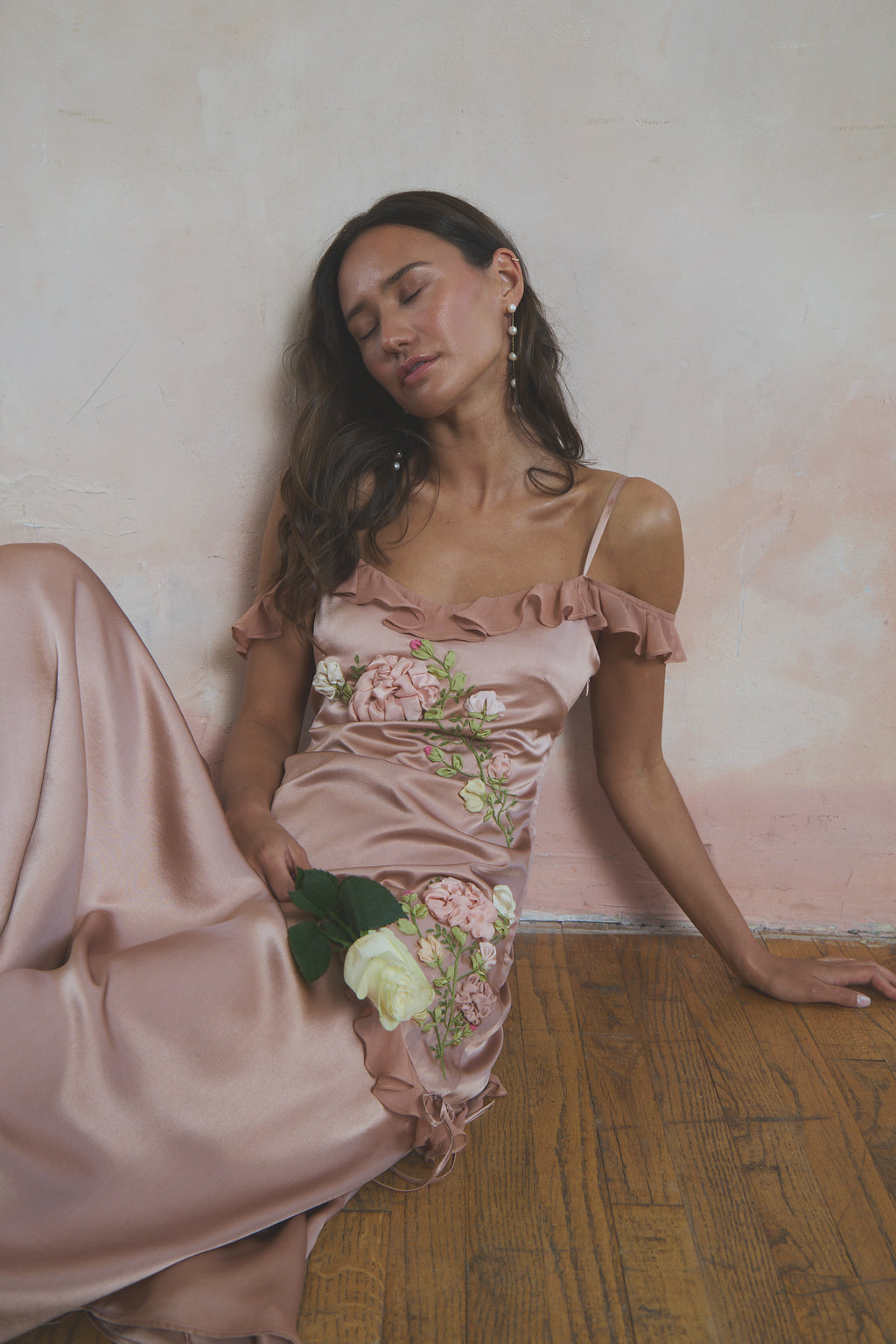 Roseline Asymmetrical Silk Dress