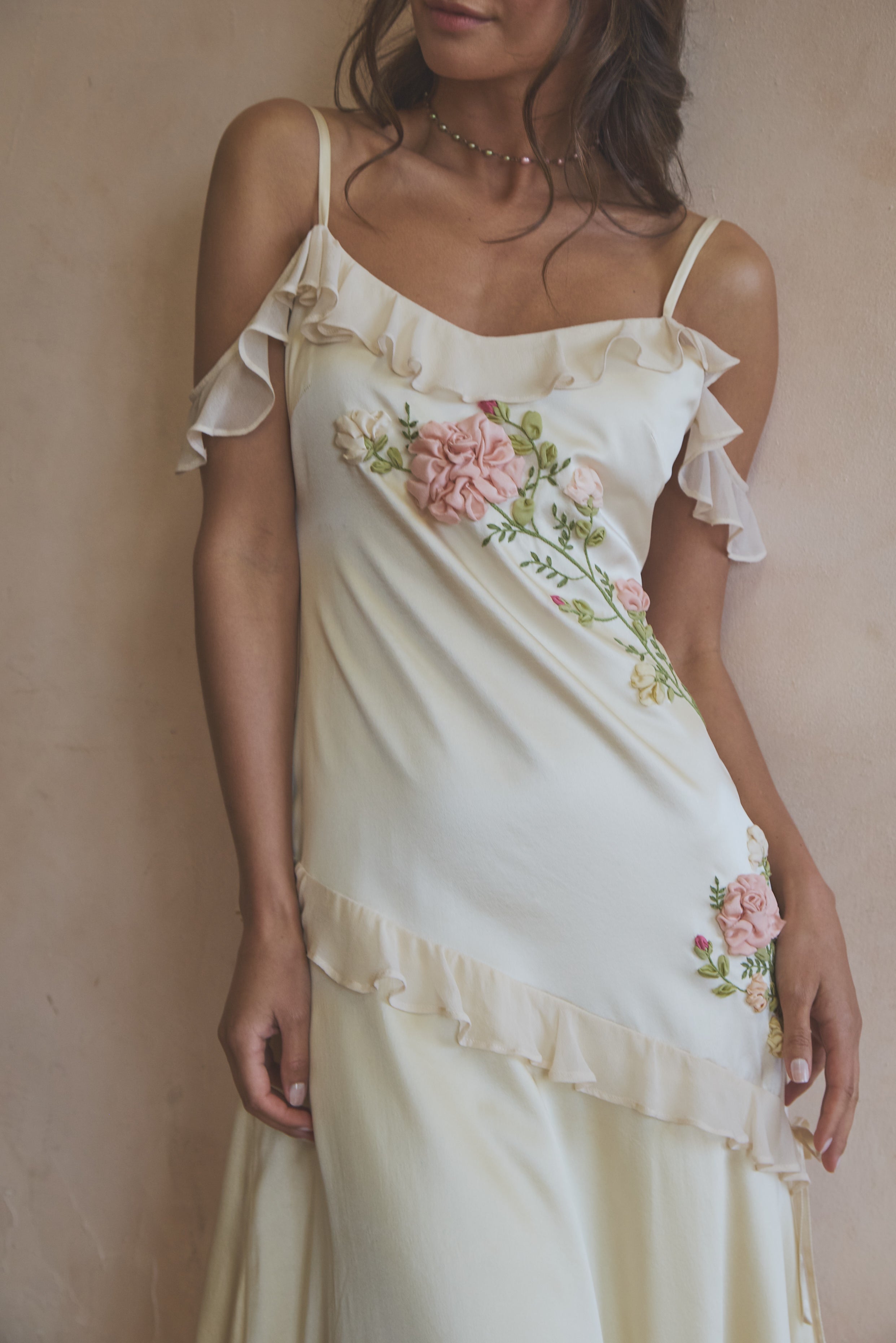 Roseline Asymmetrical Silk Dress