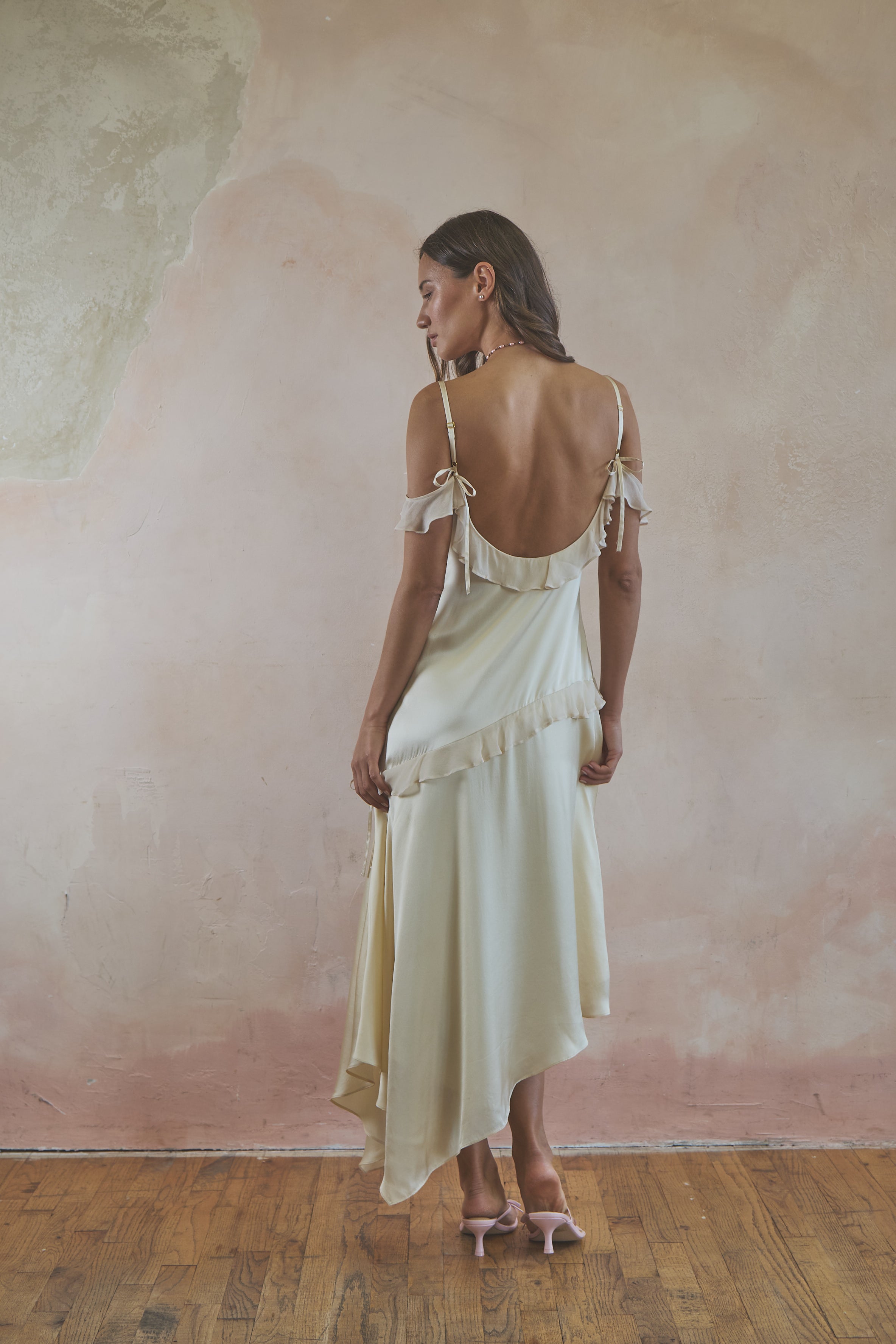 Roseline Asymmetrical Silk Dress