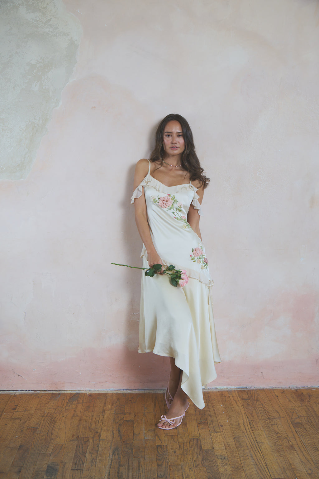 Roseline Asymmetrical Silk Dress