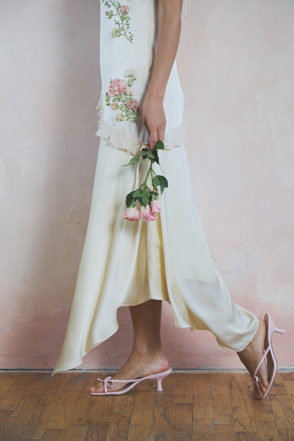 Roseline Asymmetrical Silk Dress