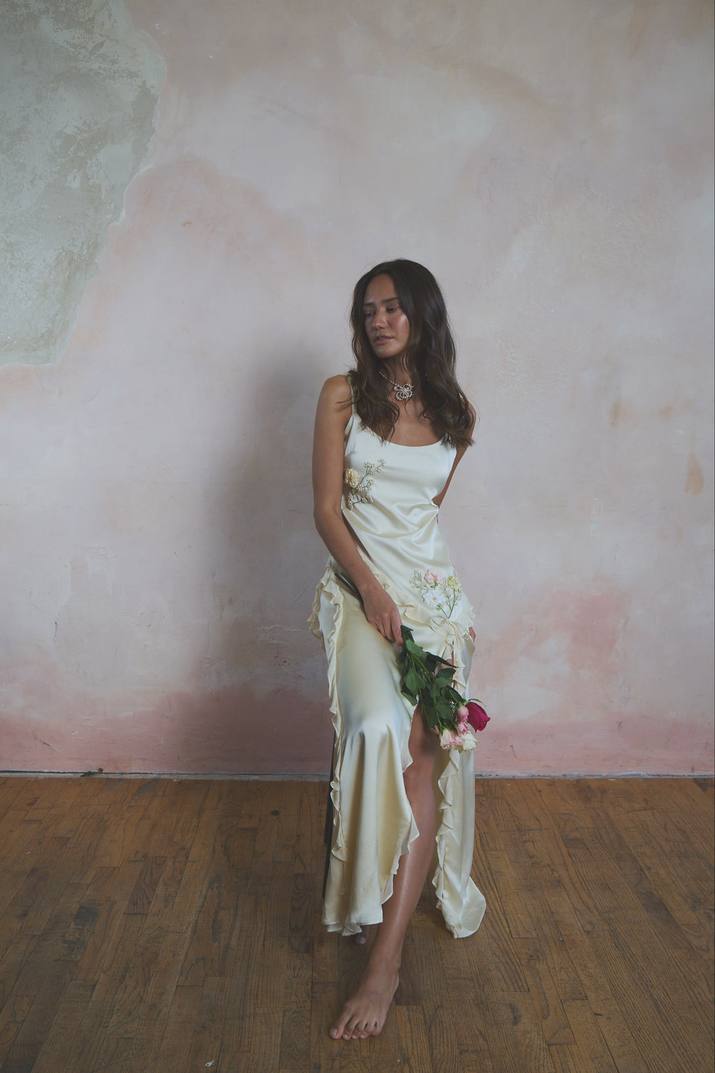 Solène Cascade Silk Gown