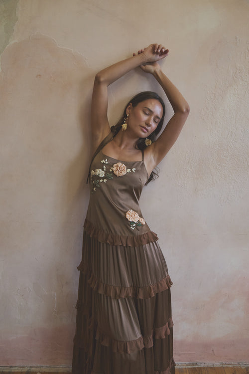 Colette Tiered Silk Gown
