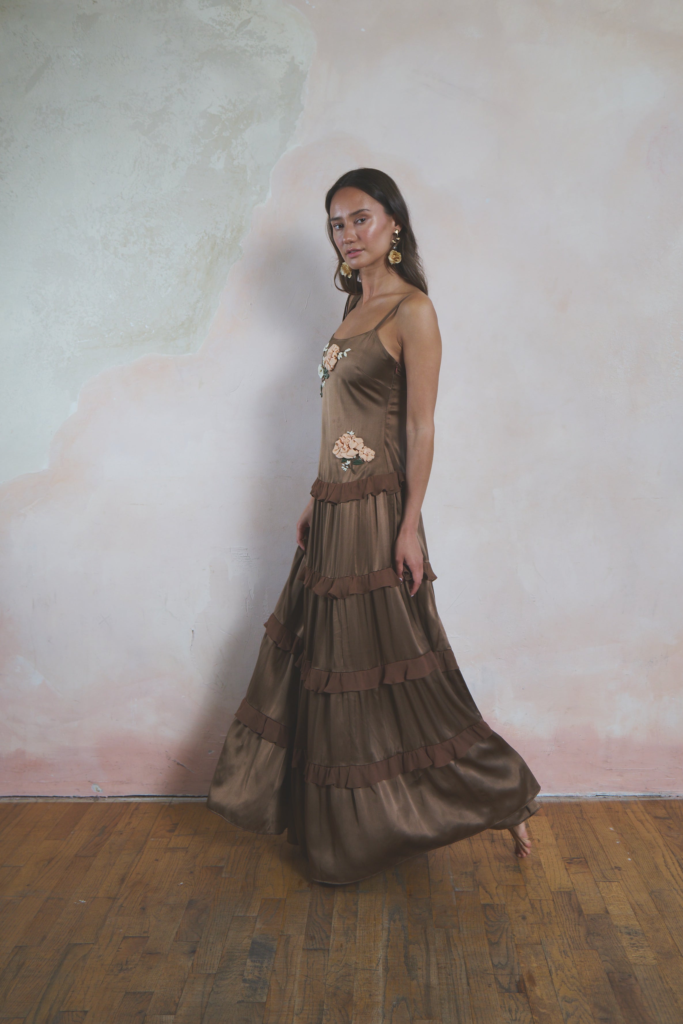 Colette Tiered Silk Gown