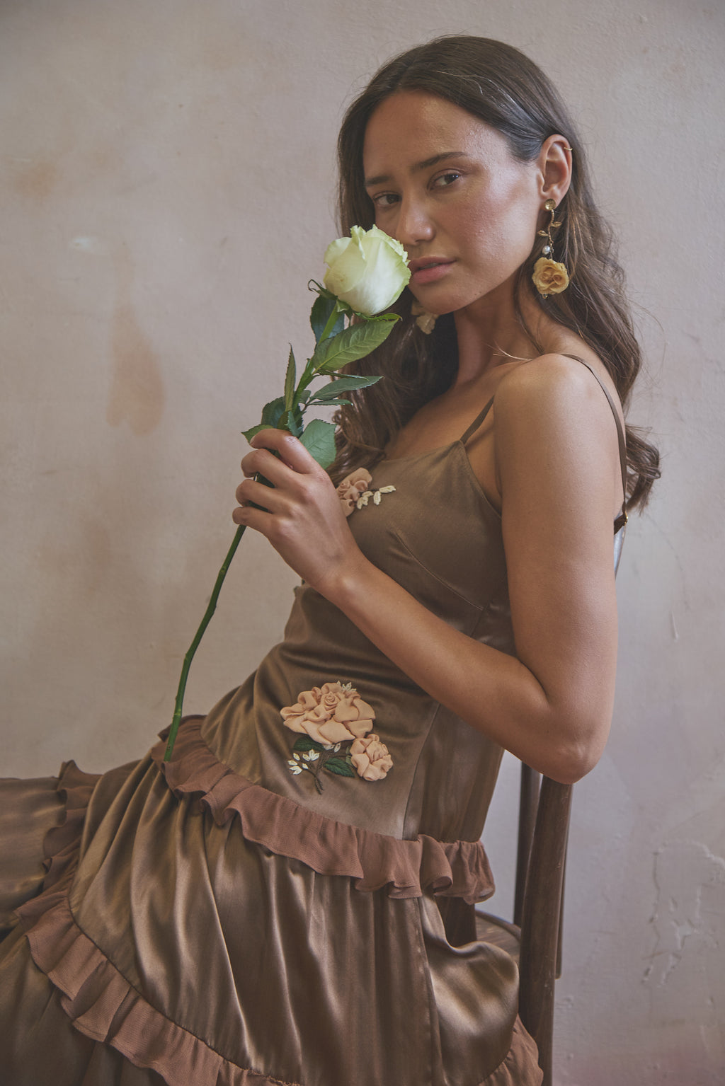 Colette Tiered Silk Gown
