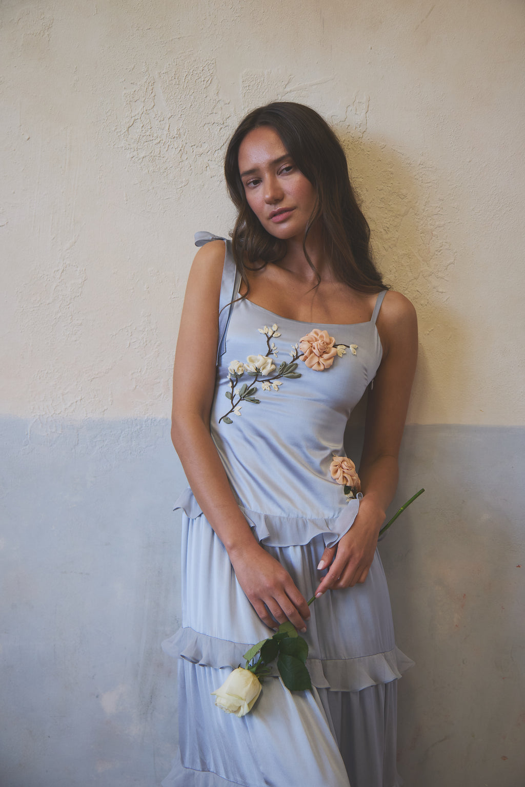 Colette Tiered Silk Gown