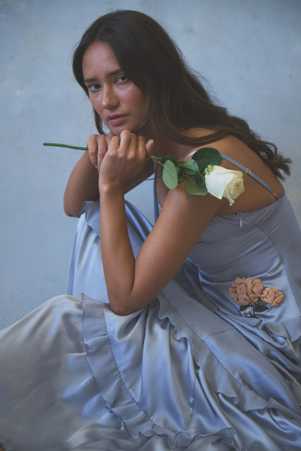 Colette Tiered Silk Gown