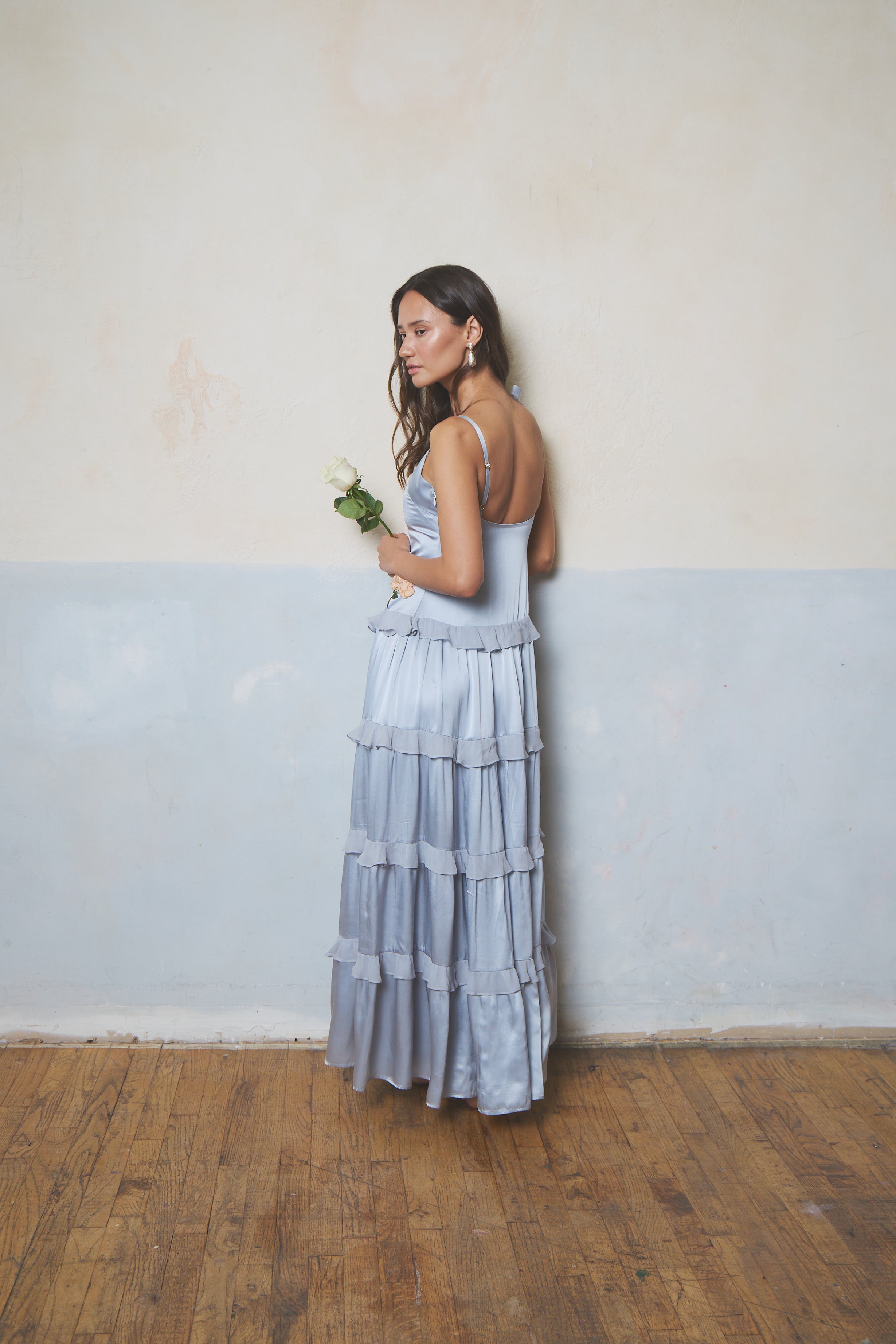 Colette Tiered Silk Gown