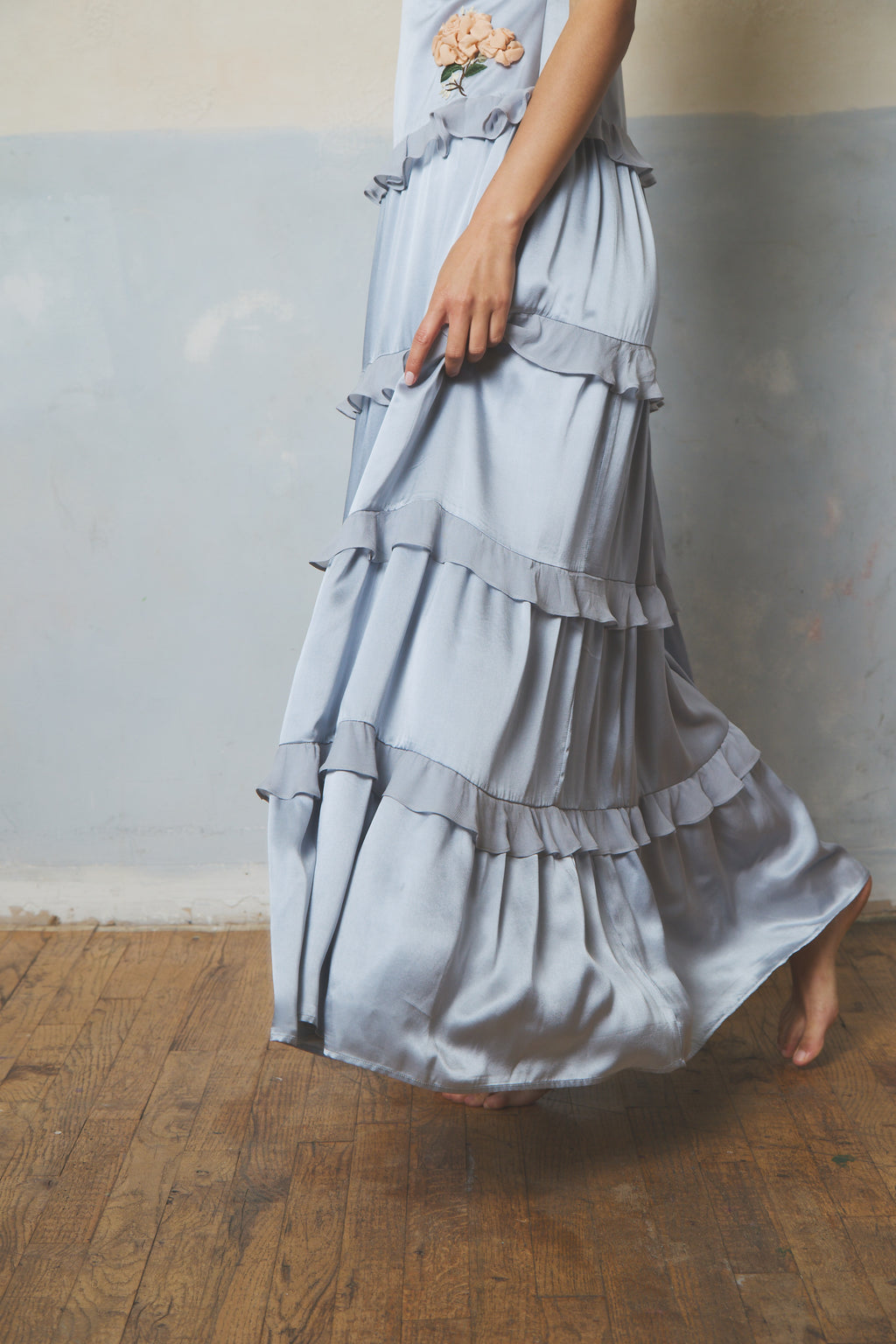 Colette Tiered Silk Gown