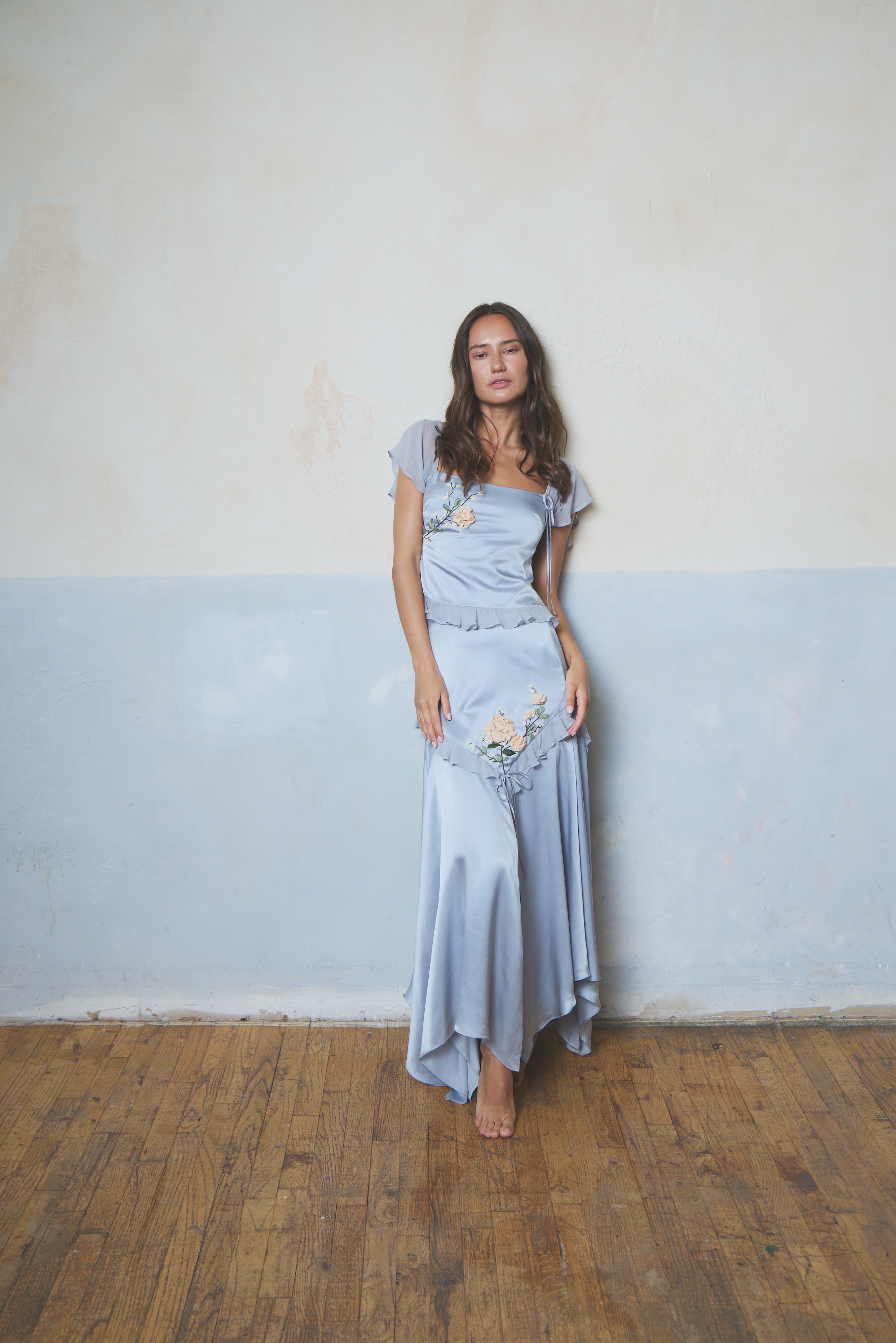 Célestine Asymmetrical Silk Skirt