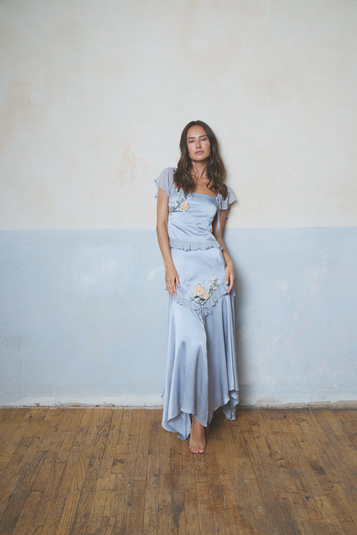 Célestine Asymmetrical Silk Skirt
