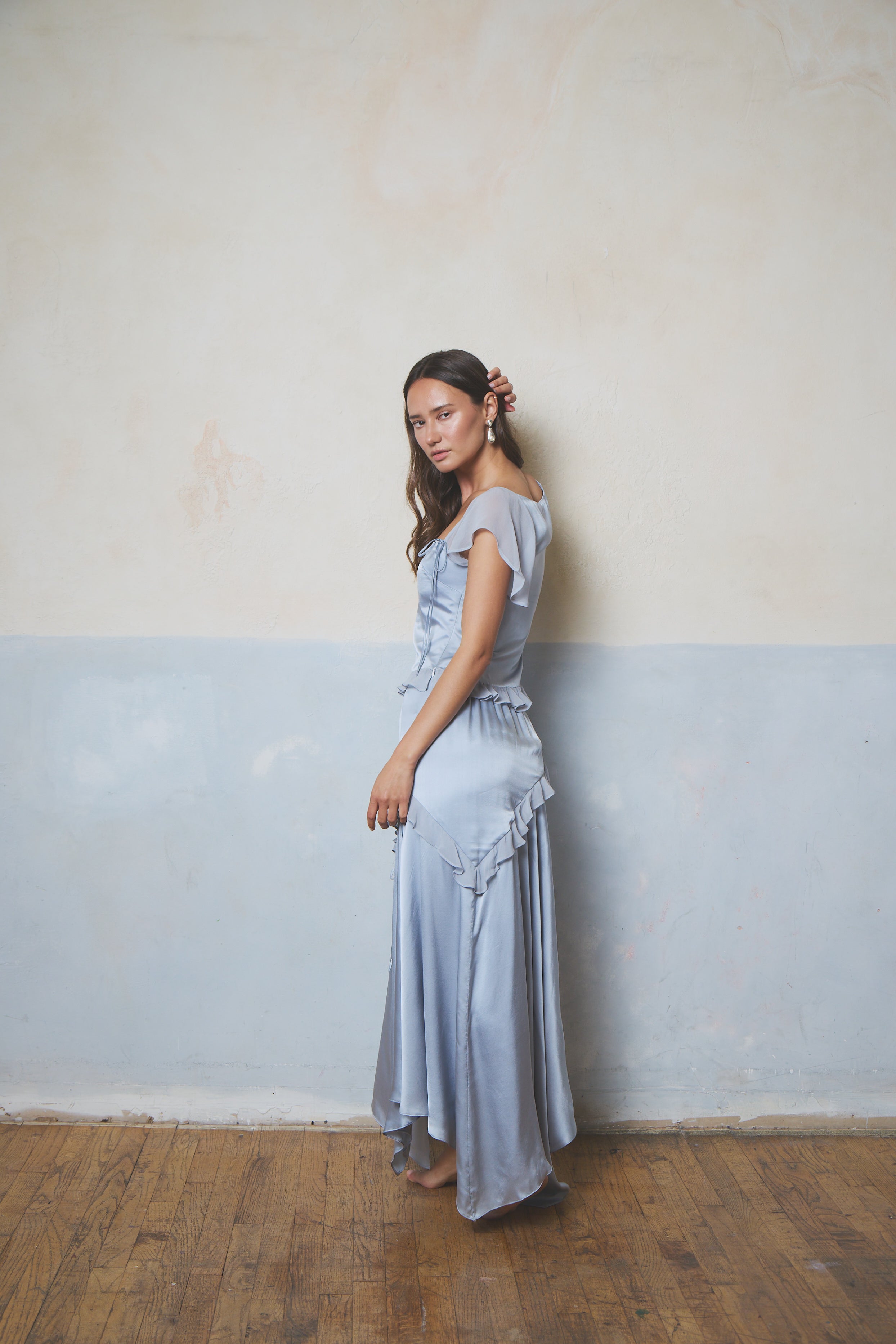 Célestine Asymmetrical Silk Skirt