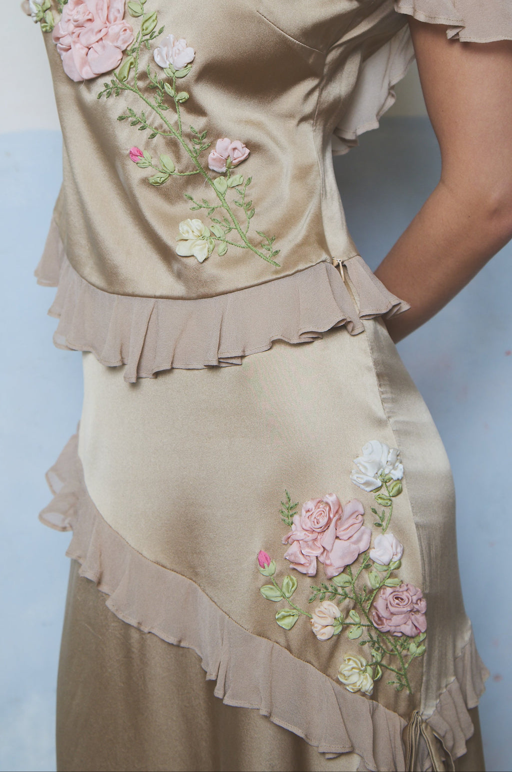 Roseline Asymmetrical Silk Skirt