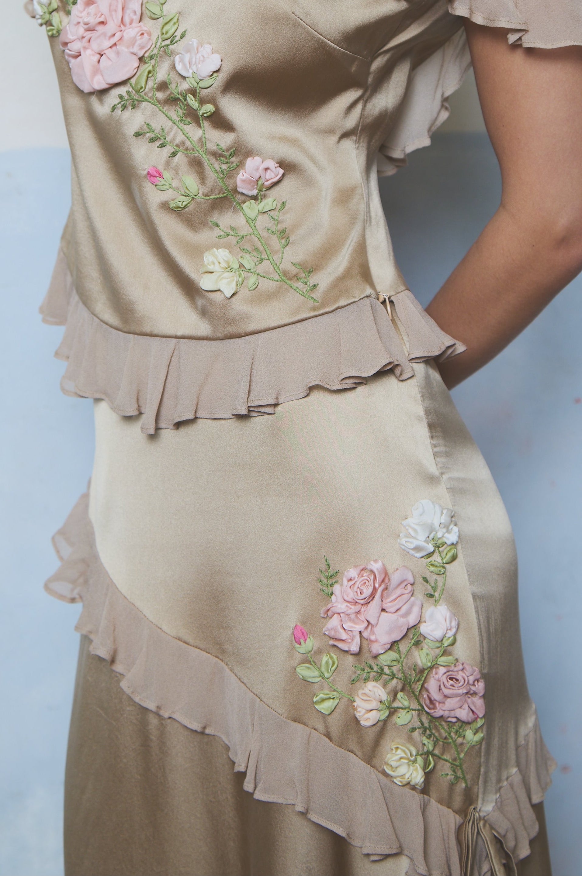 Roseline Asymmetrical Silk Skirt