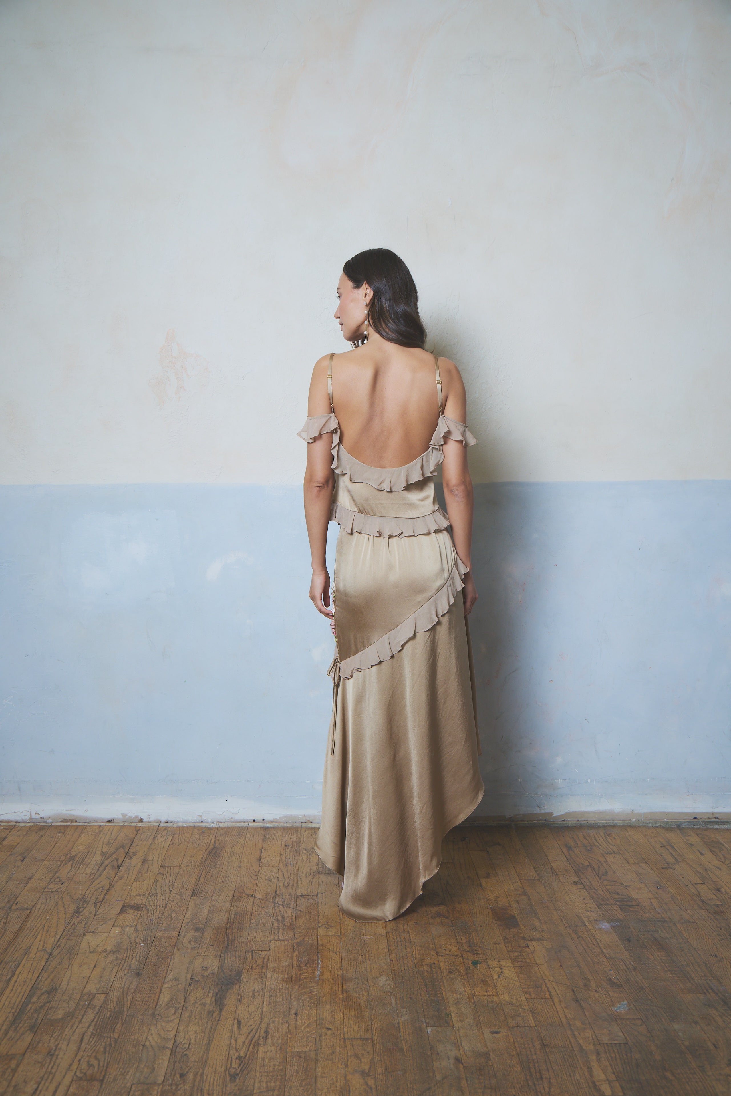 Roseline Asymmetrical Silk Skirt