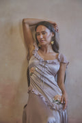 Dahlia Flutter Sleeve Silk Dress