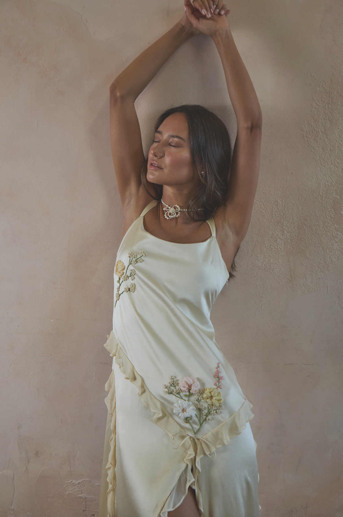 Solène Cascade Silk Gown